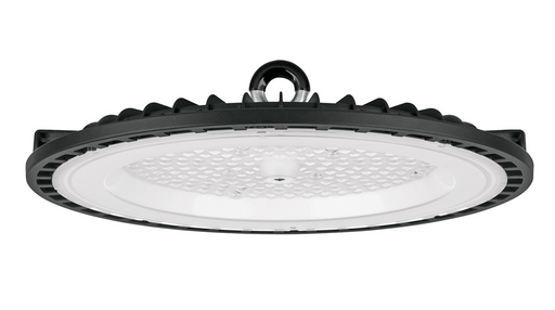 Luminario LED high bay VOLTECK de 150 W, carcasa negra y lente circular