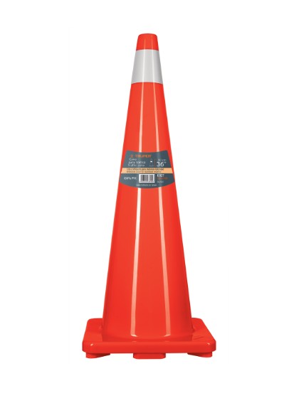 CONO DE PRECAUCION DE 90 CM DE PVC CON REFLEJANTE TRUPER