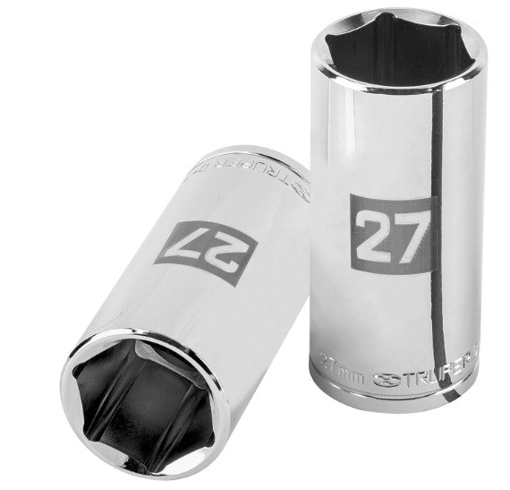 DADO DE 27 mm, CUADRO DE 1/2", 6 PUNTAS LARGO, D-1227-ML