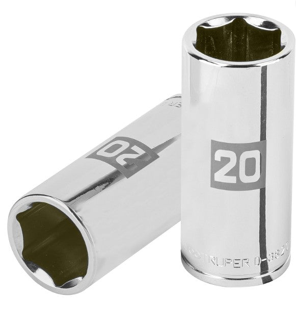 DADO DE 20 mm, CUADRO DE 3/8", 6 PUNTAS LARGO, D-3820-HM-L