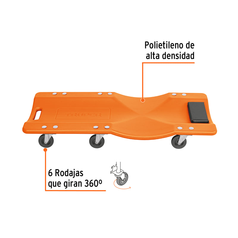 CAMA DE PLASTICO PARA MECANICO 36" TRUPER