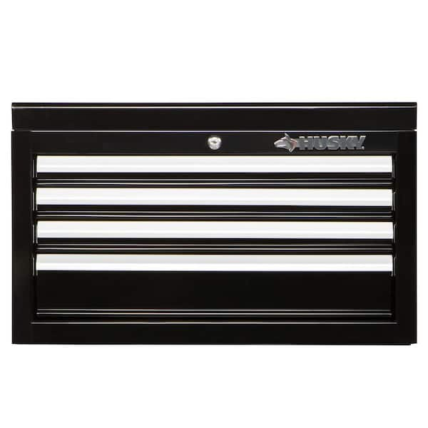 GABINETE HUSKY 26" X 12", TIPO BAUL, CON 4 CAJONES COLOR NEGRO,