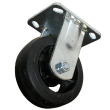 RUEDA DE HULE DE 5", NEGRA, BASE FIJA, INDUSTRIAL
