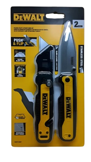 NAVAJA Y CUCHILLO PLEGABLES 2 PACK DEWALT