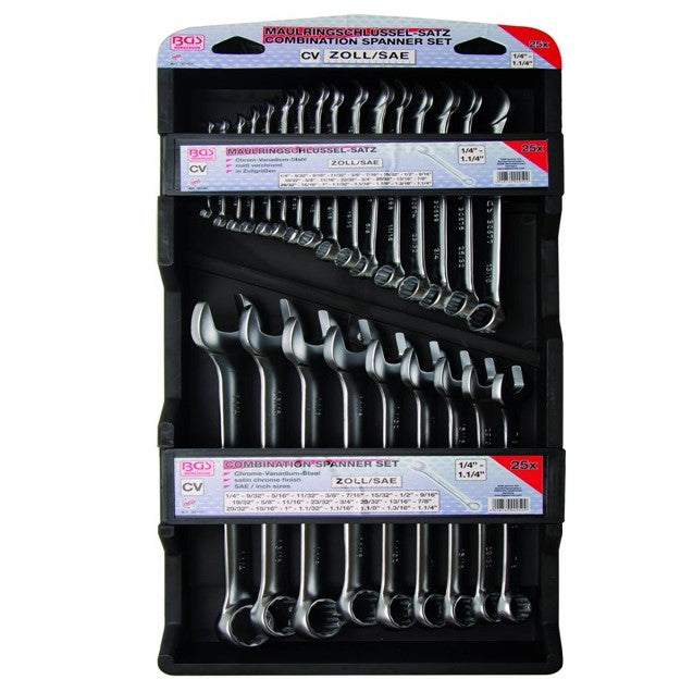 JUEGO DE LLAVES COMBINADAS STD 1/4"-1 1/4" 25PZAS.