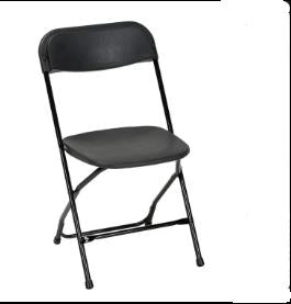 SILLA DE PLASTICO, PLEGABLE, NEGRA