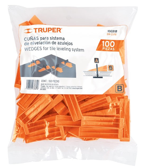 CUÑAS PARA NIVELACION DE AZULEJO, 100 PIEZAS