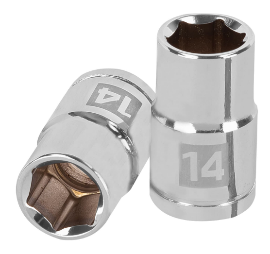 DADO DE 14 mm, CUADRO DE 1/2", 6 PUNTAS, D-1214-M