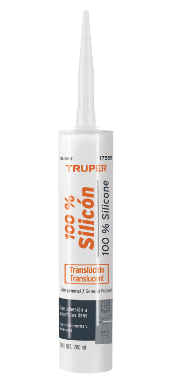 SELLADOR TRANSPARENTE, 100% DE SILICÓN, 280 ML