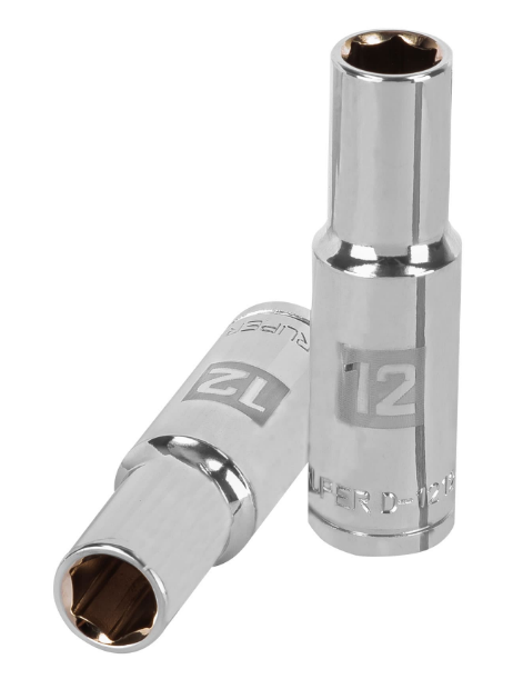 DADO DE 12 mm, CUADRO DE 1/2", 6 PUNTAS LARGO, D-1212-ML