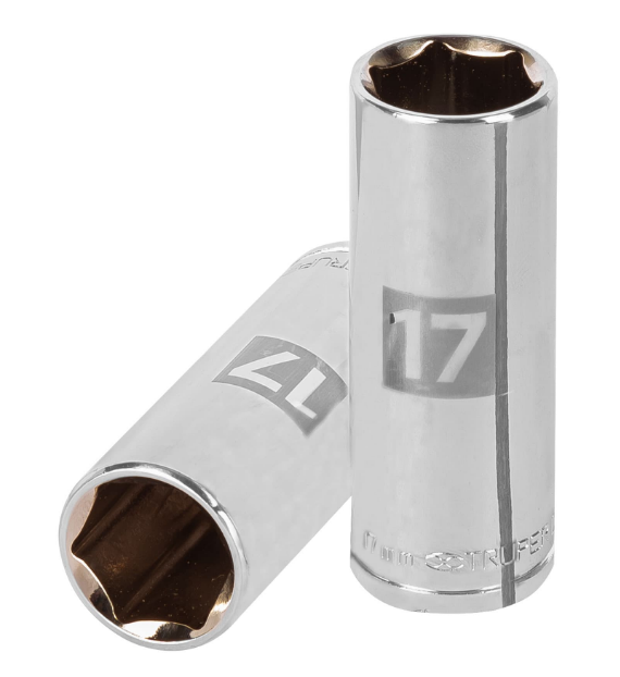 DADO DE 17 mm, CUADRO DE 3/8", 6 PUNTAS LARGO, D-3817-HM-L