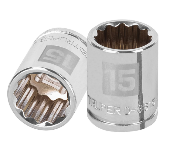 DADO DE 15 mm, CUADRO DE 3/8", 12 PUNTAS, D-3815-M