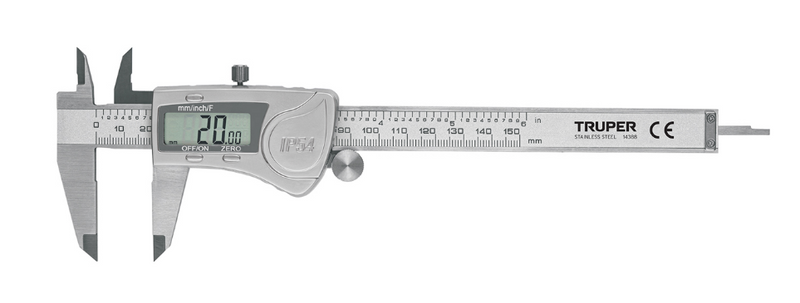 VERNIER DIGITAL DE 6", MILIMETRICO Y STANDARD