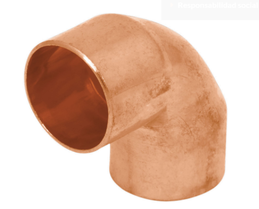 CODO 90 GRADOS DE COBRE 1 1/2''