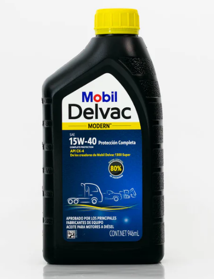 ACEITE PARA MOTOR DIESEL, MOBIL DELVAC MODERN 15W40 SUPER PROTECCION, 946 ml