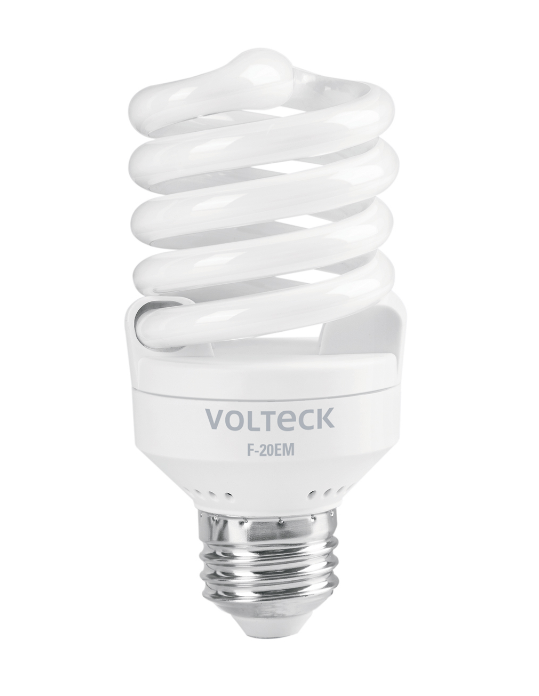 Bombilla LED de espiral compacta mini con base rosca plateada VOLTECK