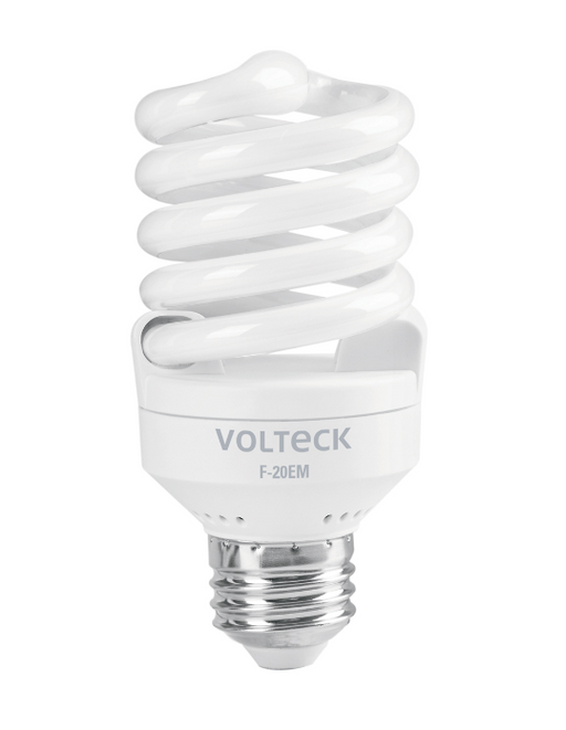 Bombilla LED de espiral compacta mini con base rosca plateada VOLTECK
