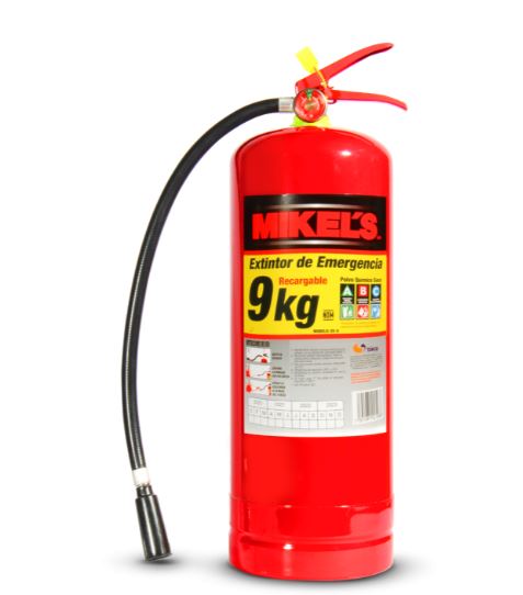 EXTINTOR DE EMERGENCIA RECARGABLE 9KG MIKELS