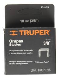 GRAPAS PARA ET-50, 3/8', CAJA CON 1000 PIEZAS"