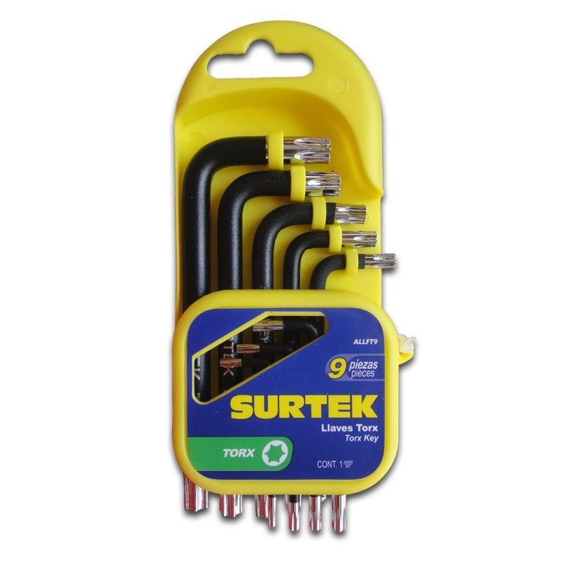 JUEGO DE 9 LLAVES HEXAGONALES TORX RACK
