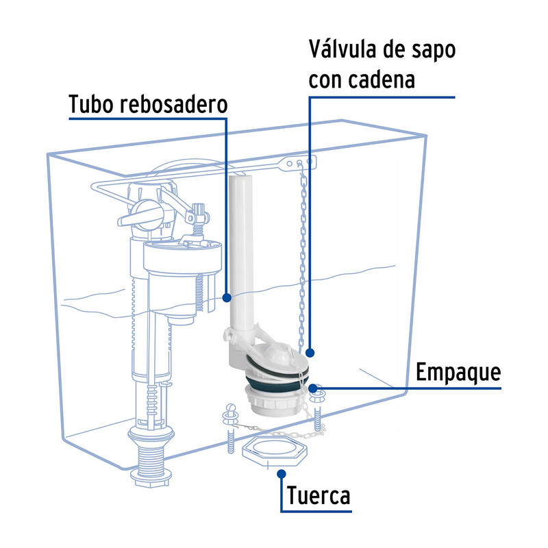 VALVULA DE DESCARGA 2" PARA TANQUE BAJO DE ABS
