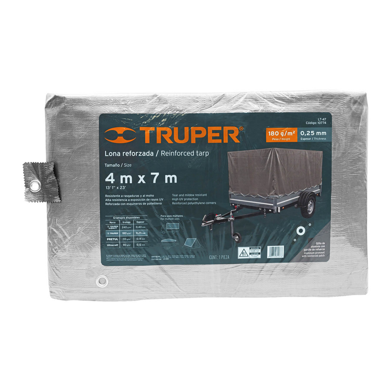 LONA GRIS REFORZADA 4 X 7 M TRUPER