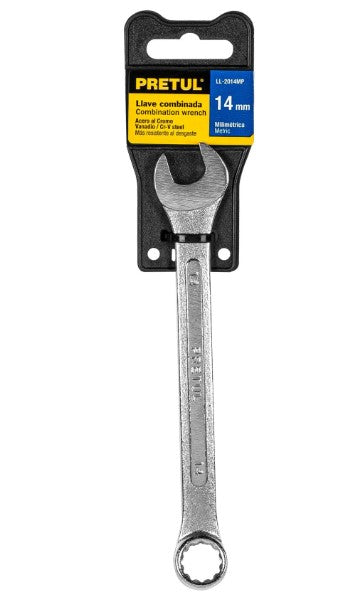 LLAVE COMBINADA MILIMETRICA 14 mm X 180 mm DE LARGO PRETUL