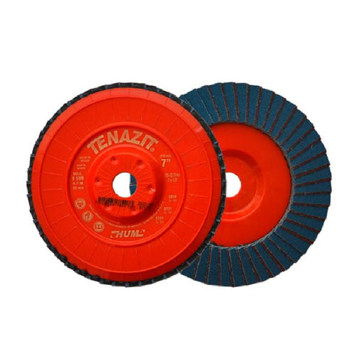 Par de discos de lijado laminados 7" grano 60, respaldo plástico, uso húmedo
