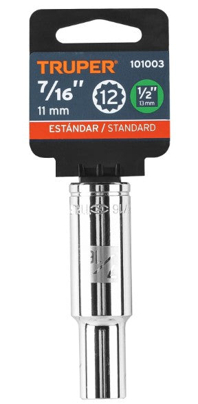 DADO DE 7/16", CUADRO DE 1/2", 12 PUNTAS LARGO, D-1214-EL