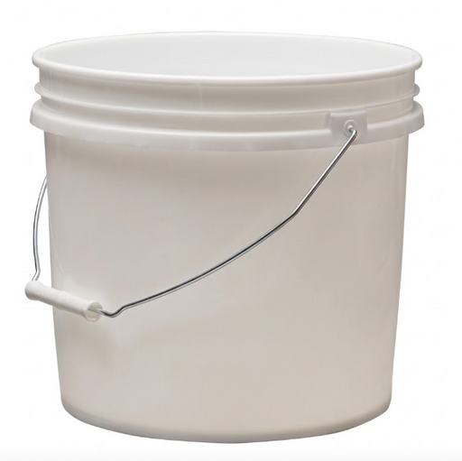 Cubeta de plástico blanca con asa metálica, 13,25 L