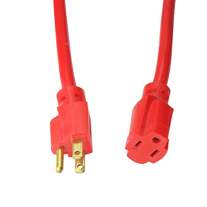 EXTENSION ELECTRICA DE 7.6 MTS, ATERRIZADA CALIBRE 12, ROJA, USO RUDO