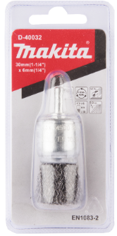 CARDA DE ALAMBRE TIPO BROCHA 1 1/4" ZANCO 1/4" P/TALADR