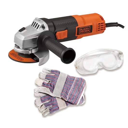 ESMERILADORA ANGULAR DE 4-1/2", 800W, 11,000 RPM, BLACK & DECKER, KIT DE SEGURIDAD
