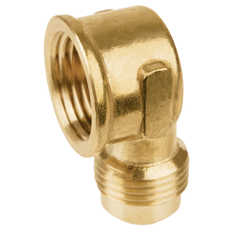CODO PARA ESTUFA 90° DE LATON 3/8"x1/2" CONEXION PARA GAS