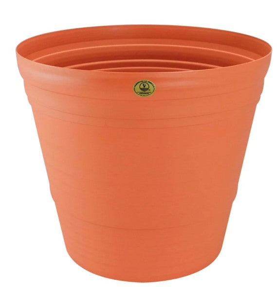 MACETA PLASTICA ARTESANAL 12" X 11" COLOR BARRO