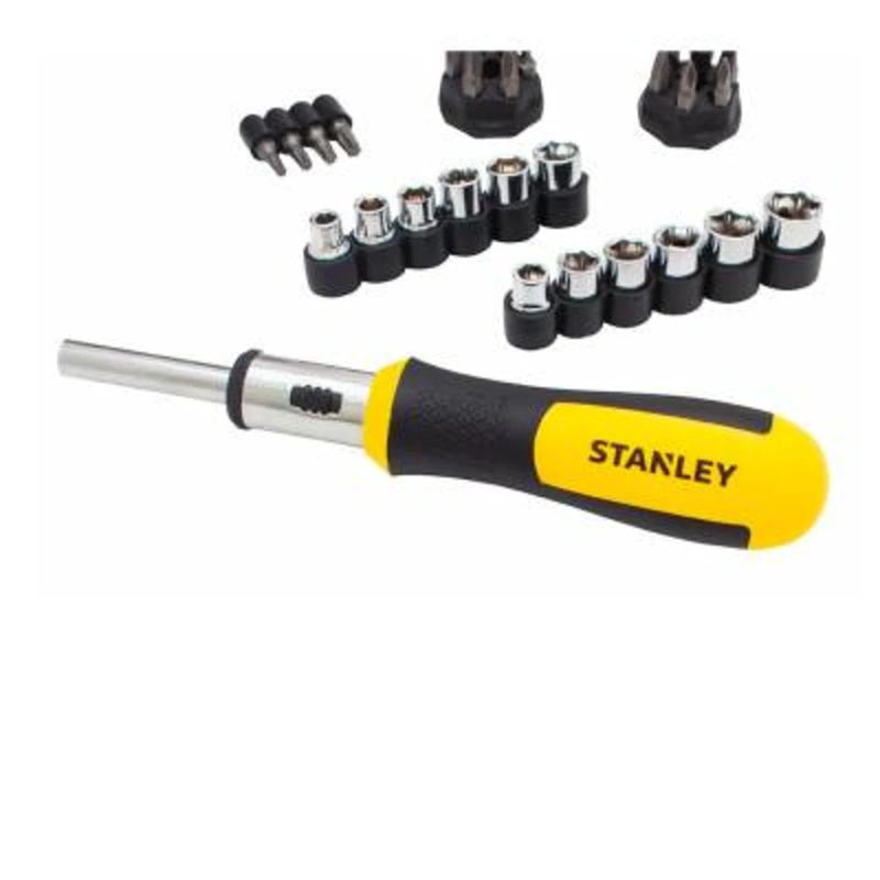 DESARMADOR DE PUNTAS INTERCAMBIABLES STANLEY 29 PIEZAS
