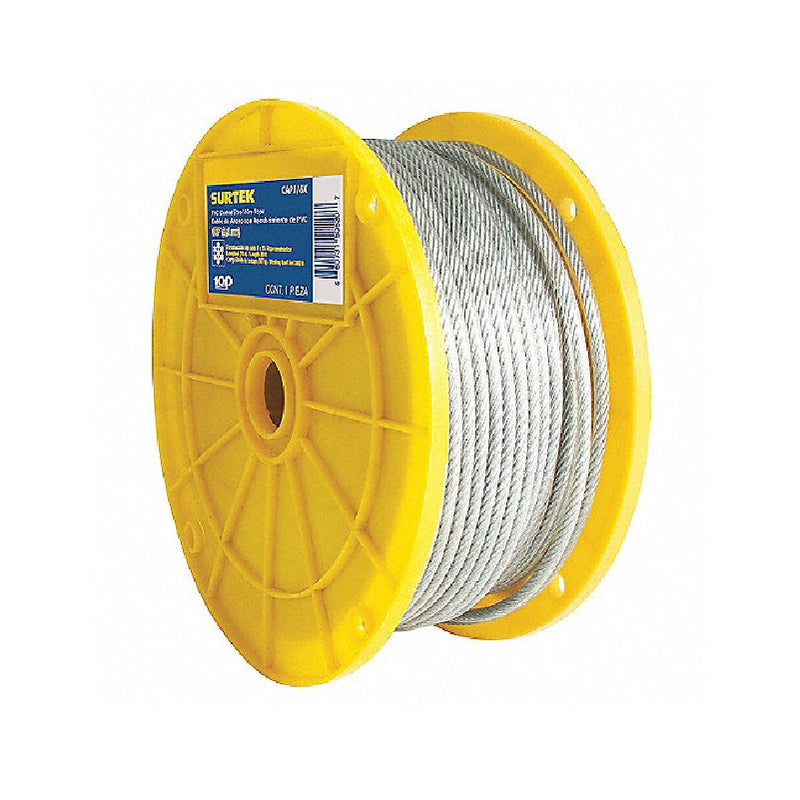 CABLE DE ACERO 1/8" X 152 MTS, CONSTRUCCION 7X7 (ROLLO 152 METROS)