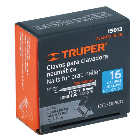 CLAVOS DE 2-1/2" CALIBRE 16 CAJA C/2500 PZS