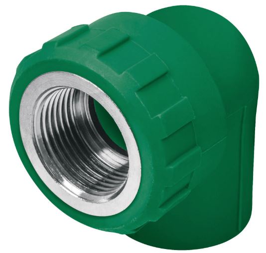 CODO 90° DE PPR, 3/4", 25 mm, ROSCA HEMBRA