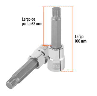 DADO PUNTA LARGA BRISTOL M14 CUADRO DE 1/2" TRUPER