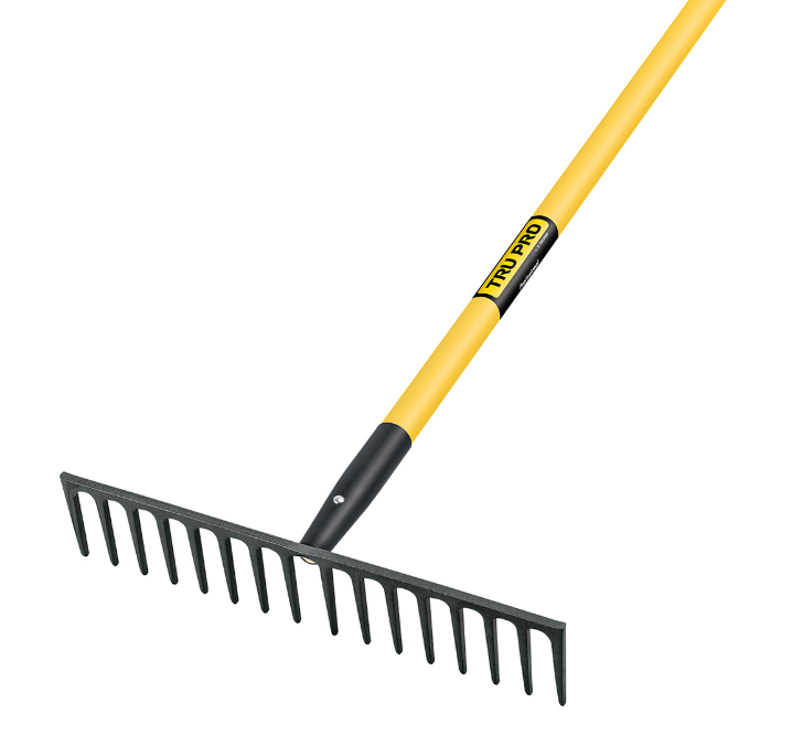 RASTRILLO REFORZADO, 16 DIENTES, MANGO 60" FIBRA DE VIDRIO"