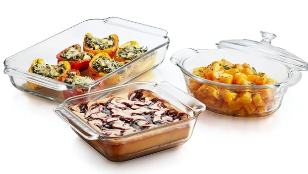 JUEGO DE REFRACTARIOS DE CRISTAL 4 PIEZAS