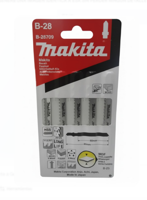 SEGUETA P/CALADORA B-28 PARA MDF LARGA VIDA (paq.5)