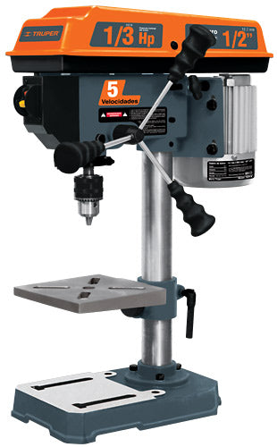 TALADRO DE BANCO MOTOR DE 1/3 HP, 5 VELOCIDADES, BROQUERO DE 1/2"