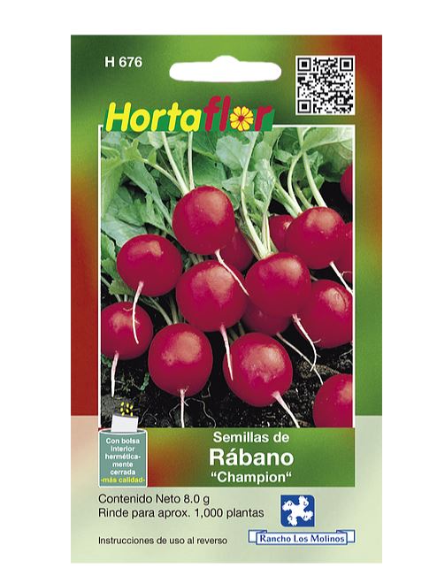 SOBRE DE SEMILLAS DE RABANO HORTAFLOR, CONTENIDO DE 8G