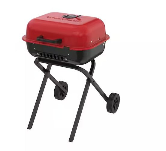 ASADOR DE CARBON PORTATIL AMERICANA, COLOR ROJO