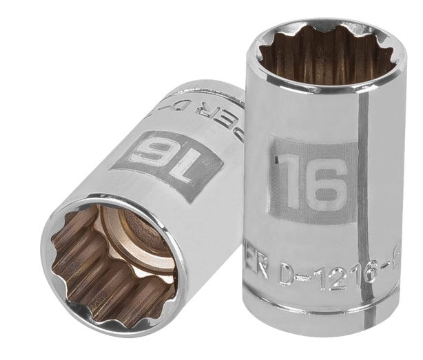 DADO DE 16 mm, CUADRO DE 1/2", 12 PUNTAS, D-1216-EM