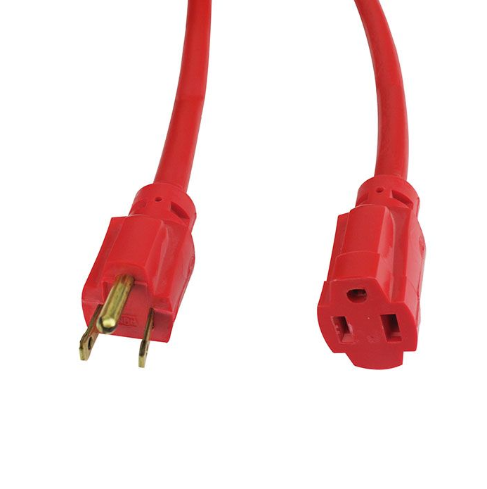 EXTENSION ELECTRICA DE 15.2 MTS, CAL. 12/3, 15A, ROJA, USO RUDO