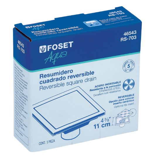 RESUMIDERO REVERSIBLE DE 4" ANTI OLOR ACERO INOX