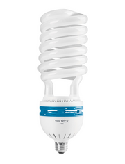 Foco ahorrador en espiral de vidrio blanco con casquillo metálico VOLTECK